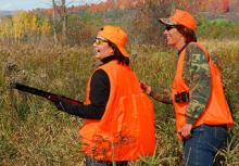 two women bird hunting
