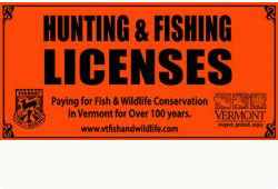 Hunting and Fishing License sign