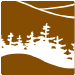 graphic of softwood trees and hillside