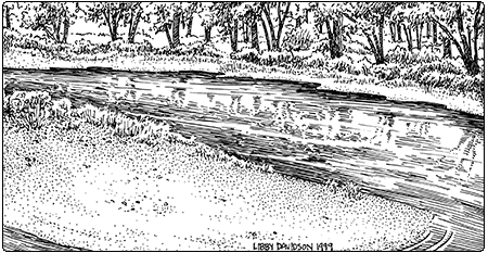 Illustration of River Sand or Gravel Shore