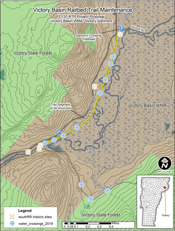 map of Victory Basin Railbed Trail