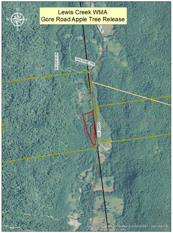 map of Lewis Creek WMA