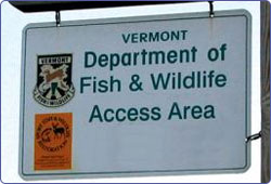 fishing access sign