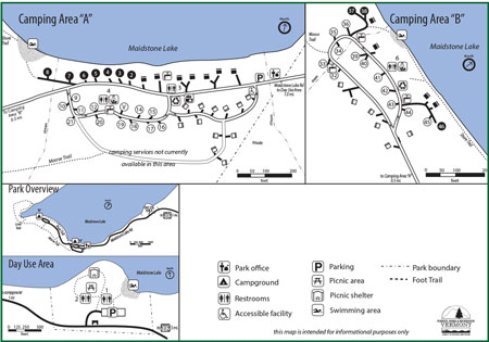 click for larger map of Waterbury Center State Park