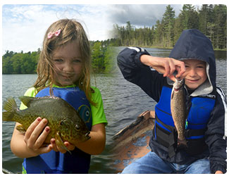 two young anglers show off their catch