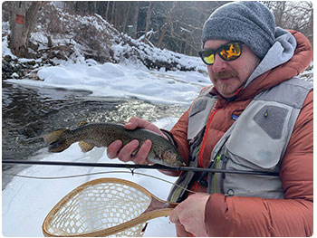 winter stream trout fishing
