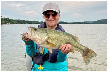 Angler with her personal best largemouth bass