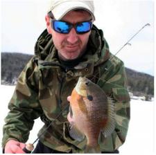 Shawn Good with a bluegill caught through the ice