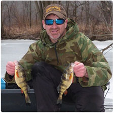 Shawn Good with some perch caught through the ice
