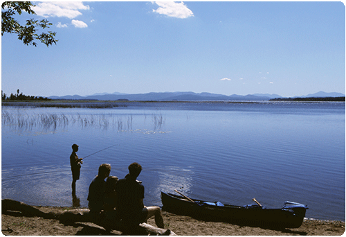 family fishing at Sandbar WMA