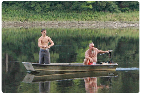 fishing from boat at Wilgus State Park