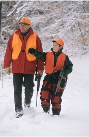 Youth and Mentor in Snow