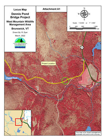 map of Dennis Pond project