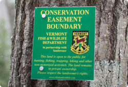 conservation easement sign on tree