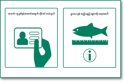 let's go fishing translation sign