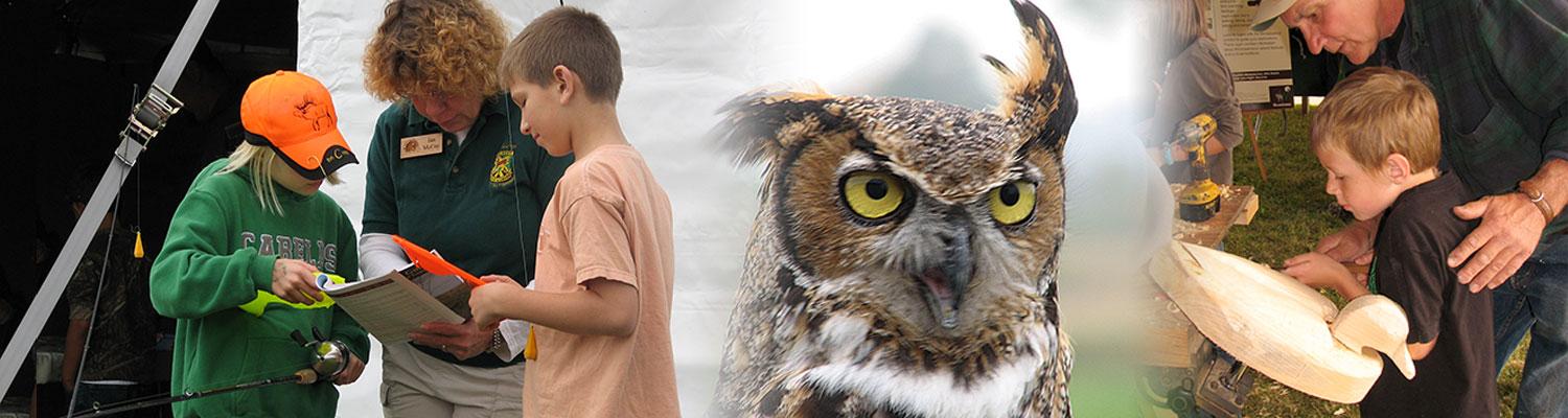 close up of an owl and a bot carving